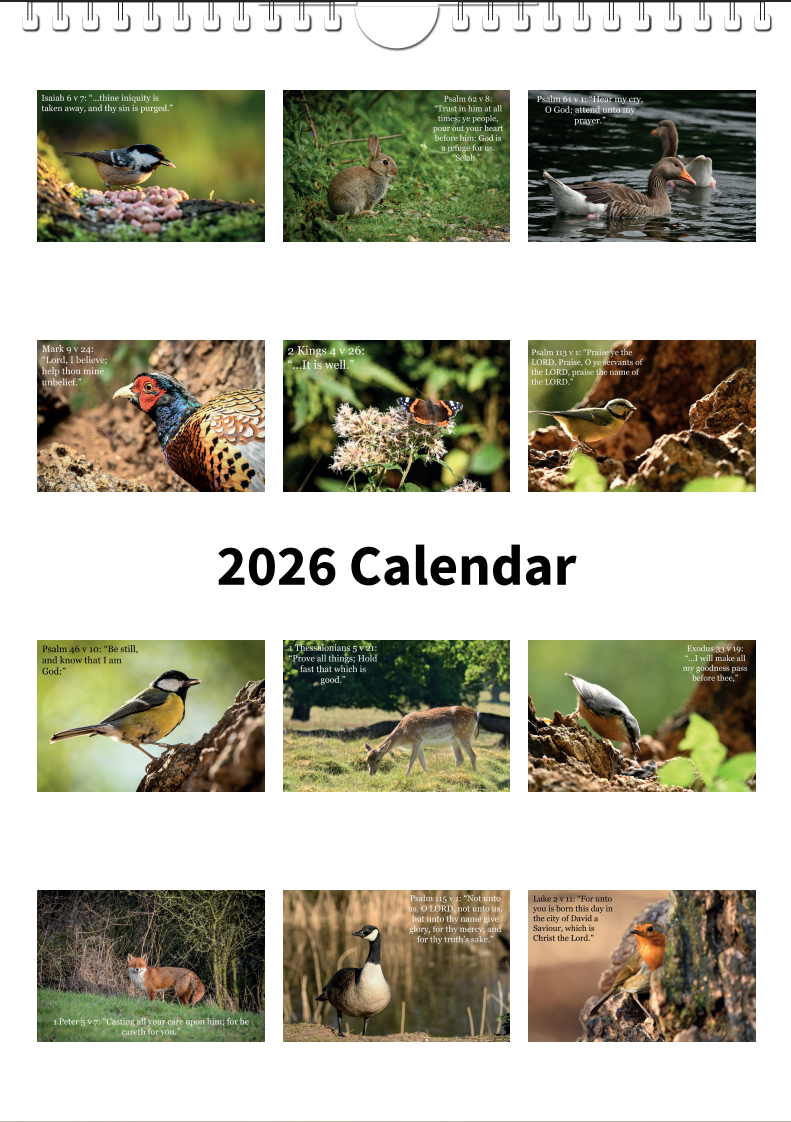2026 Calendar with Bible verses