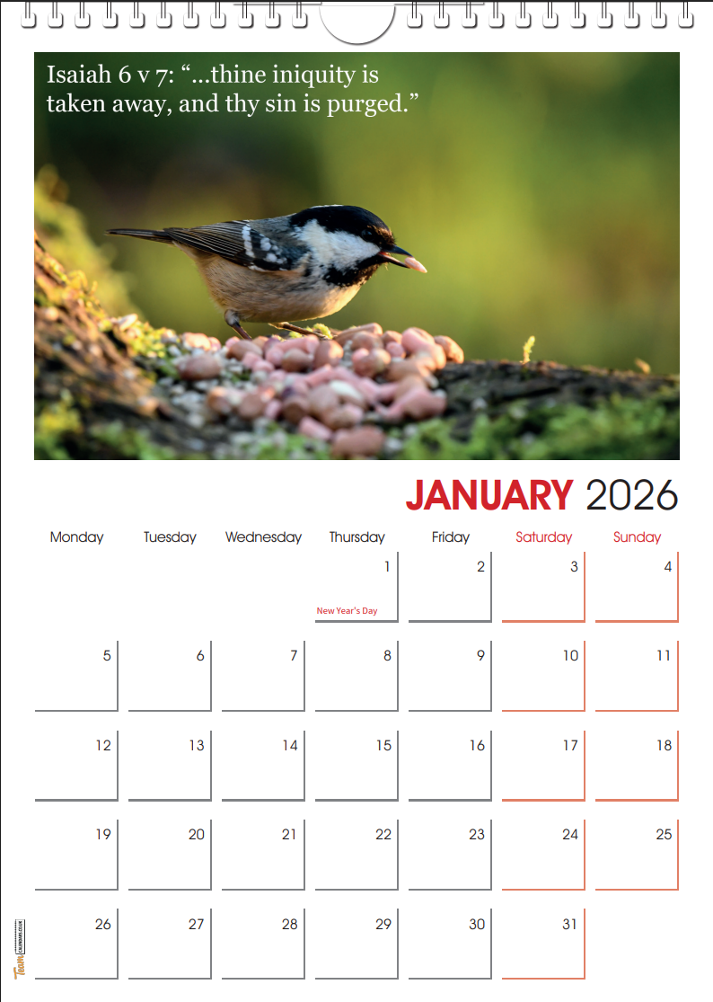 2026 Calendar with Bible verses