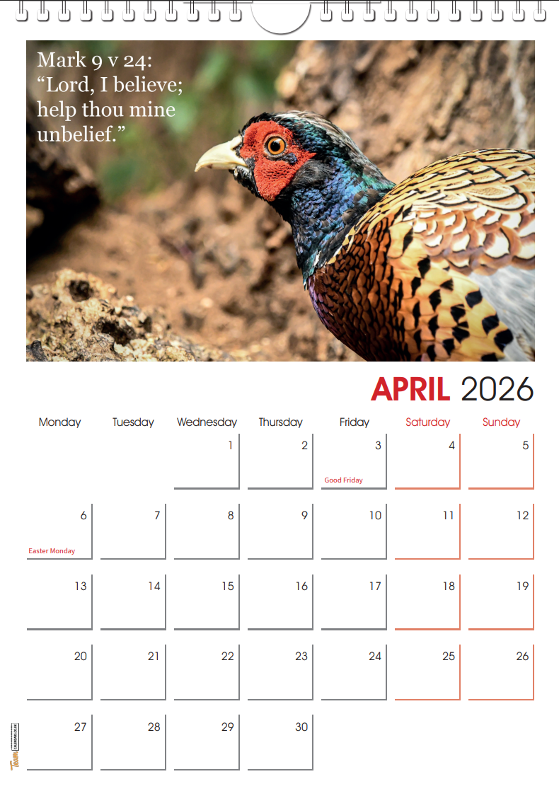 2026 Calendar with Bible verses