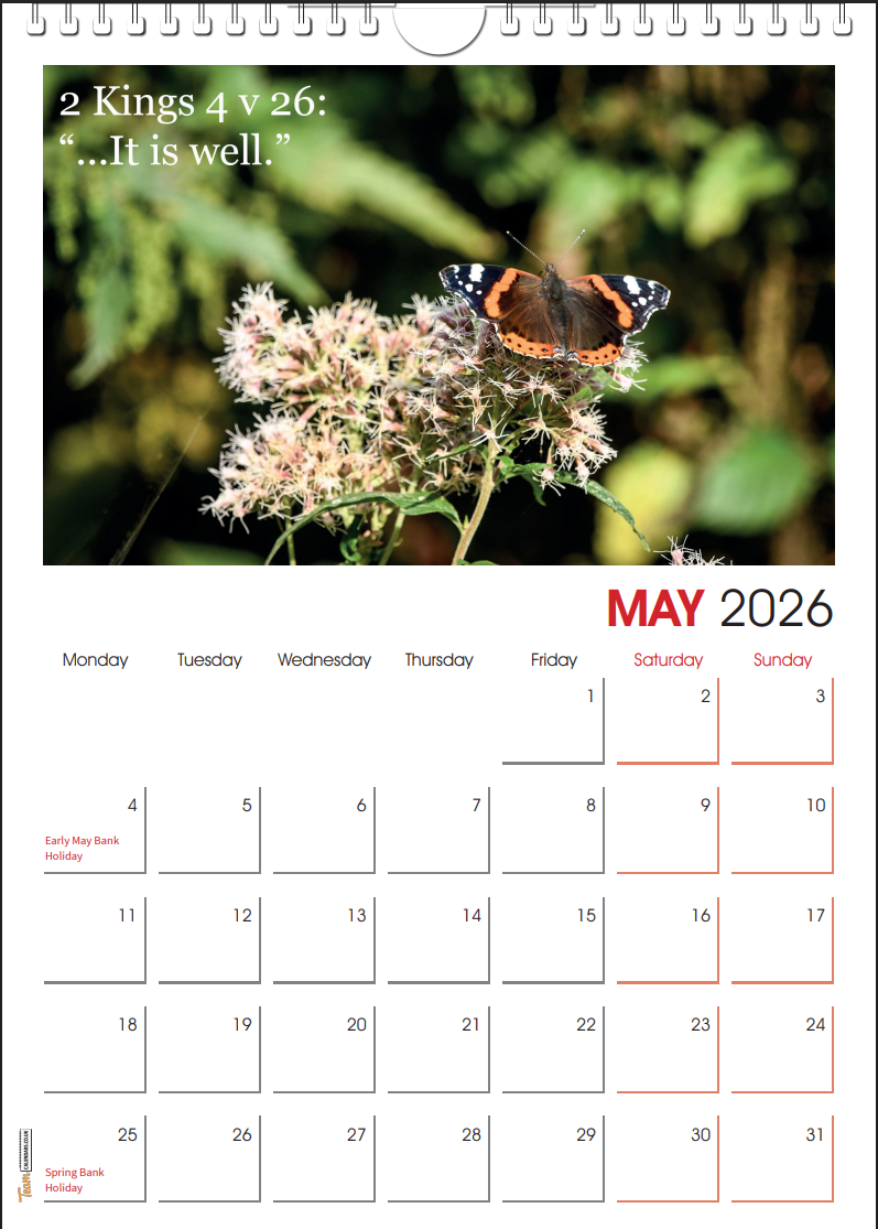 2026 Calendar with Bible verses