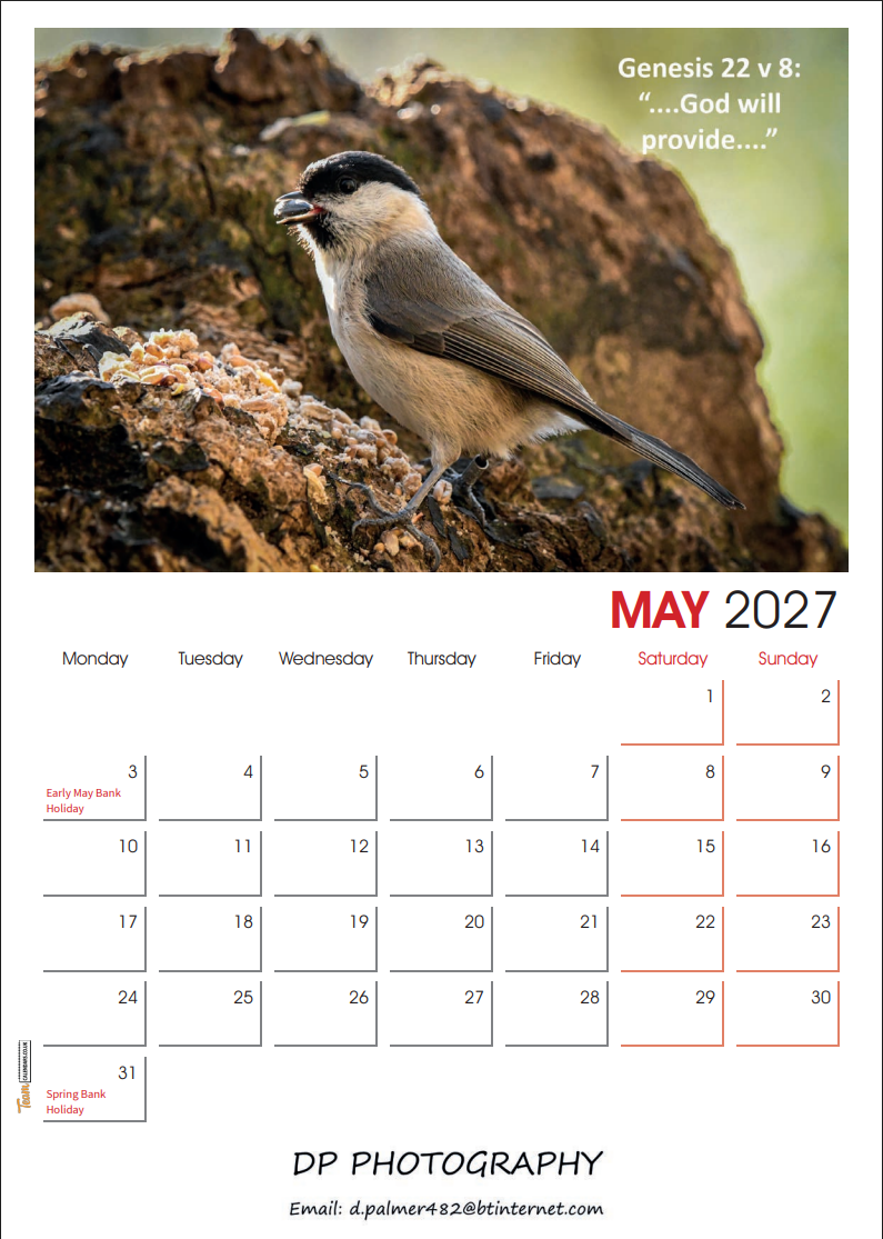 Bible Text Calendar 2027