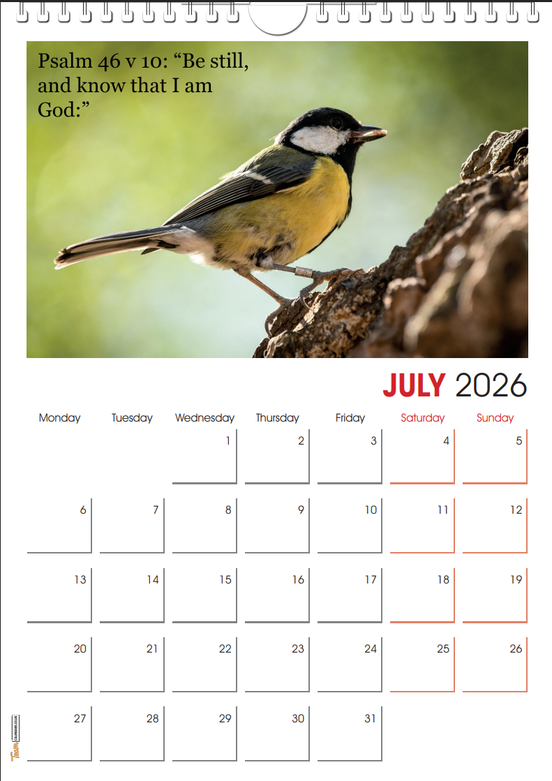 2026 Calendar with Bible verses