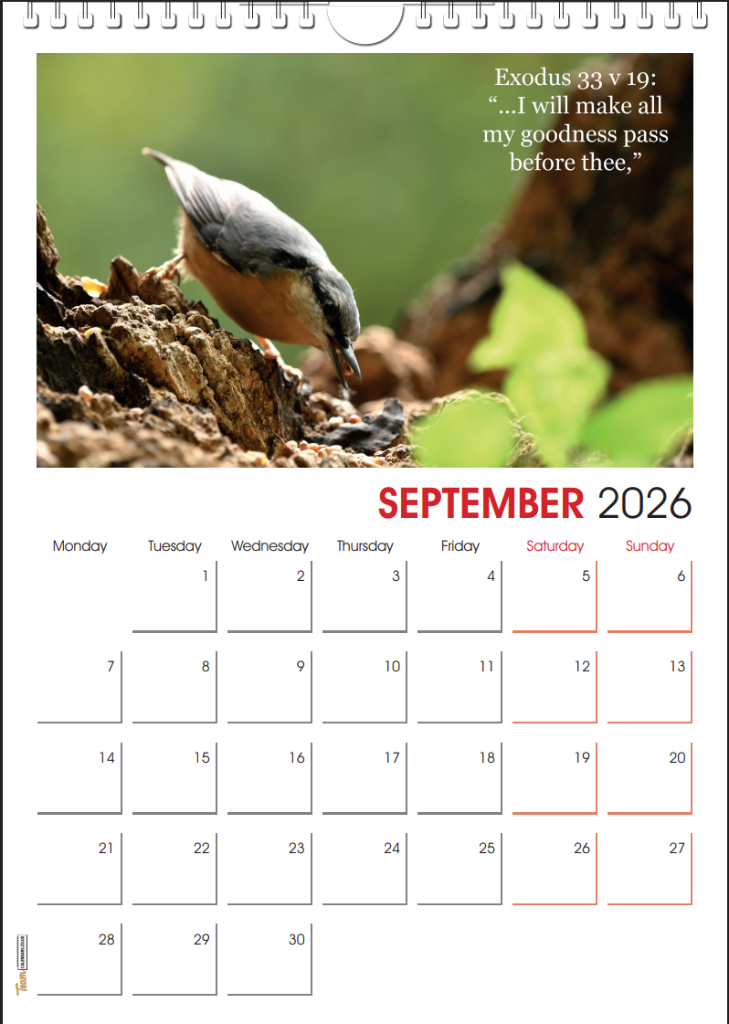 2026 Calendar with Bible verses